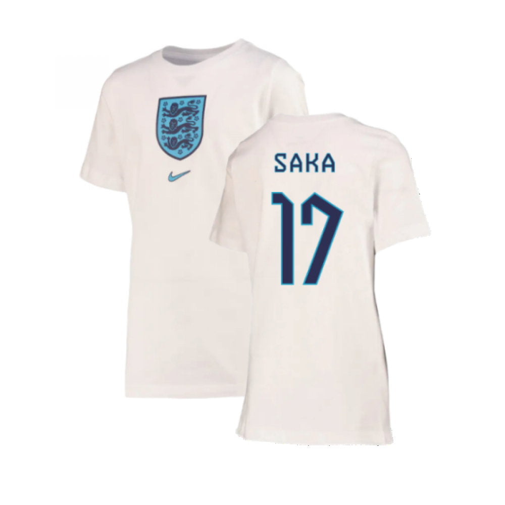 2022-2023 England Crest Tee (White) - Kids (Saka 17)_0