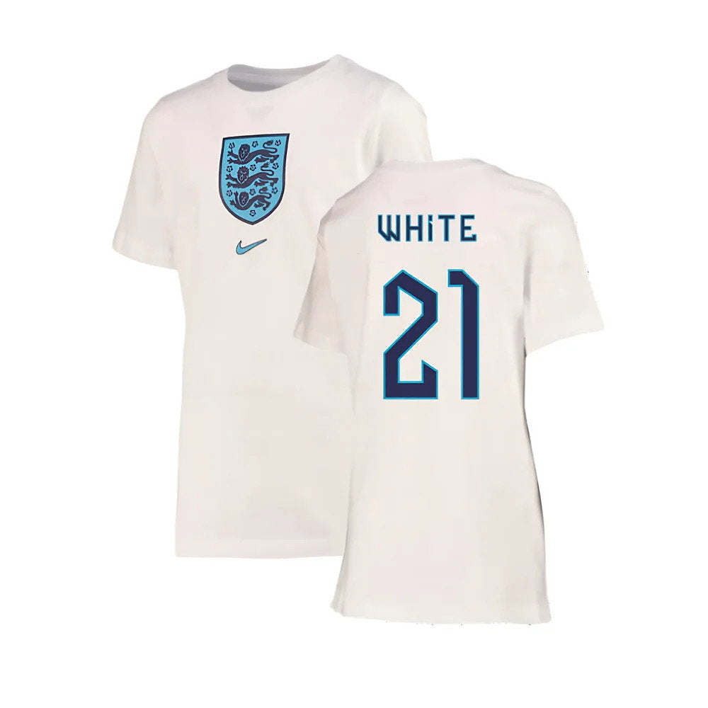 2022-2023 England Crest Tee (White) - Kids (White 21)_0
