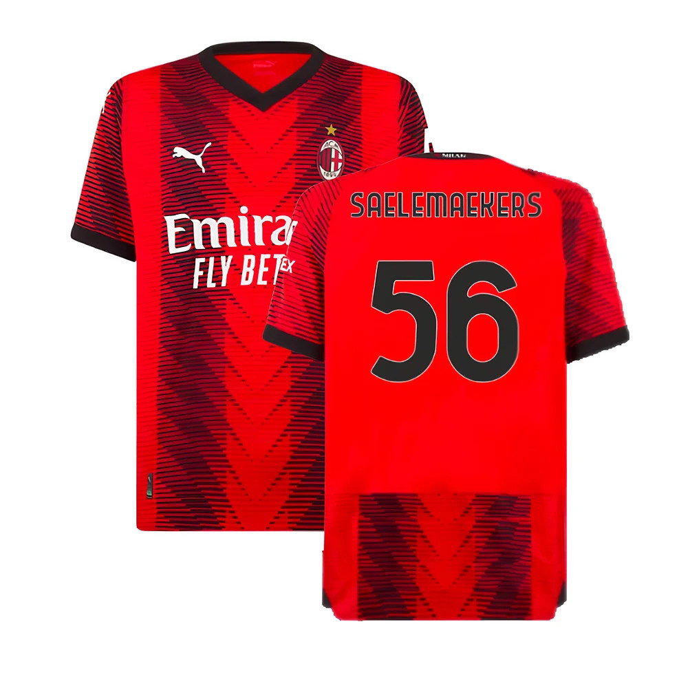 2023-2024 AC Milan Home Authentic Shirt (Saelemaekers 56)_0