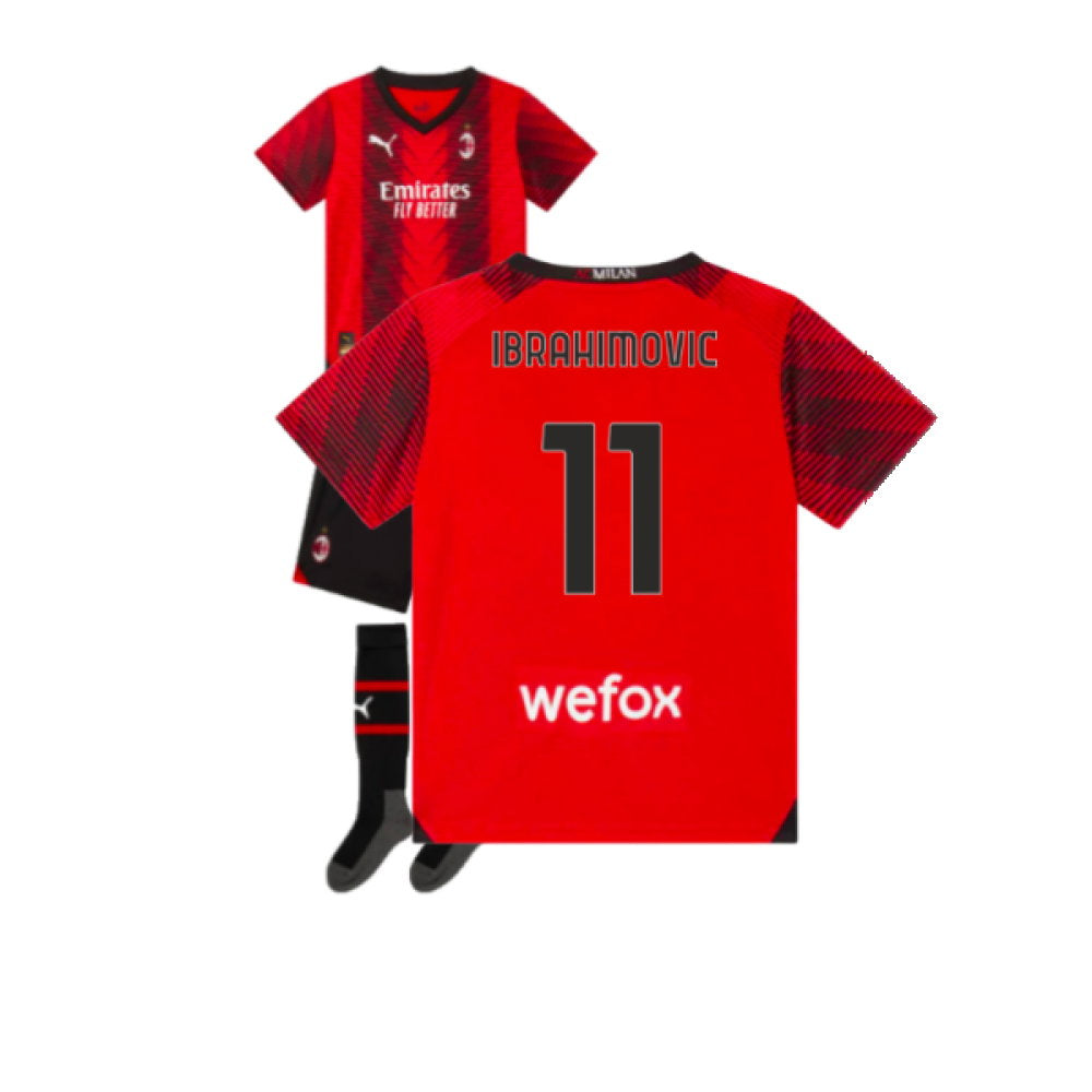2023-2024 AC Milan Home Mini Kit (Ibrahimovic 11)_0