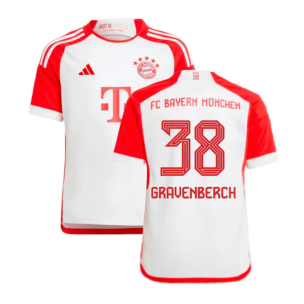 2023-2024 Bayern Munich Home Shirt (Kids) (Gravenberch 38)_0