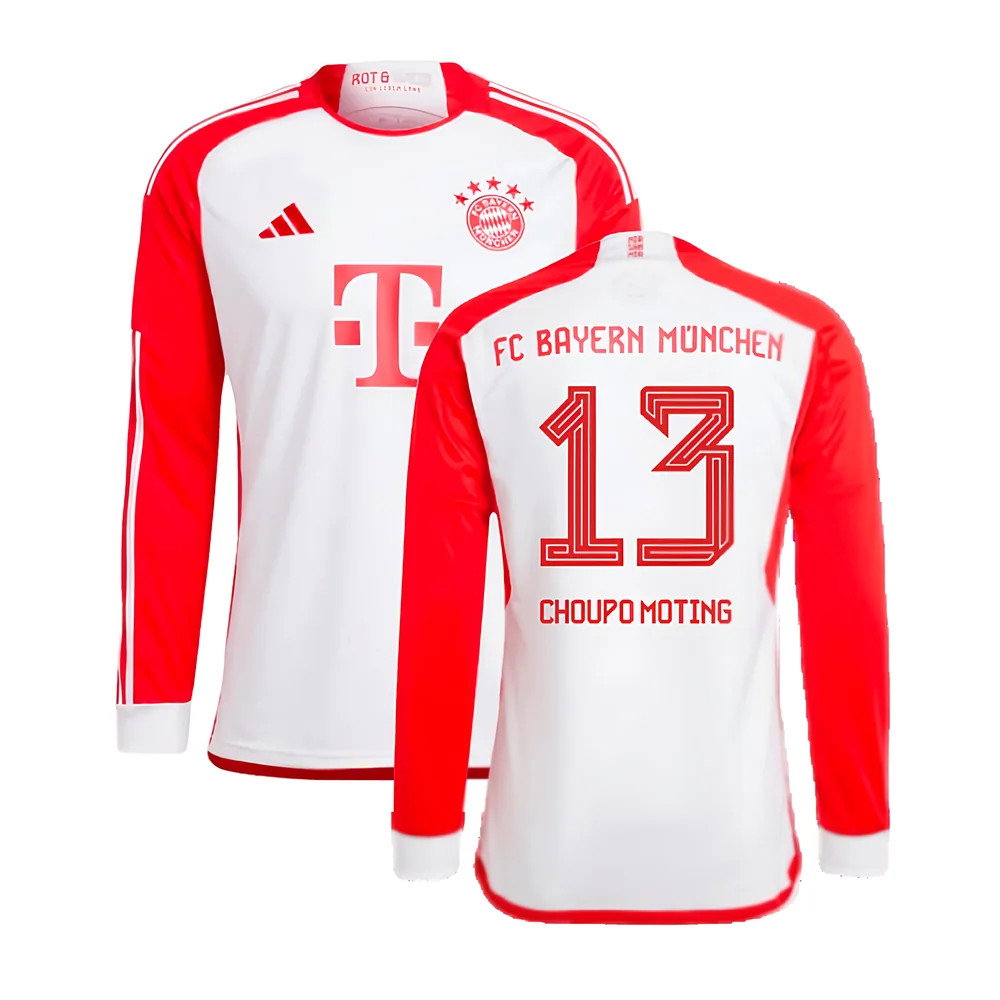 2023-2024 Bayern Munich Long Sleeve Home Shirt (Choupo Moting 13)_0
