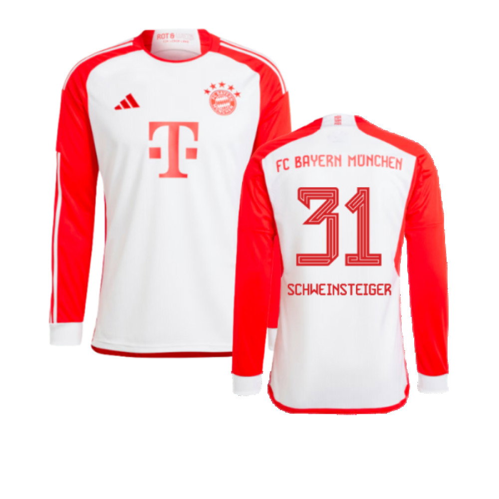 2023-2024 Bayern Munich Long Sleeve Home Shirt (Kids) (Schweinsteiger 31)_0