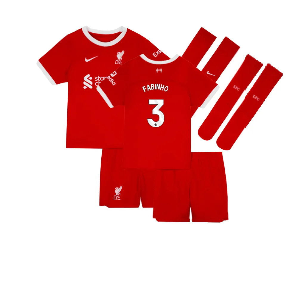 2023-2024 Liverpool Home Little Boys Mini Kit (Fabinho 3)_0