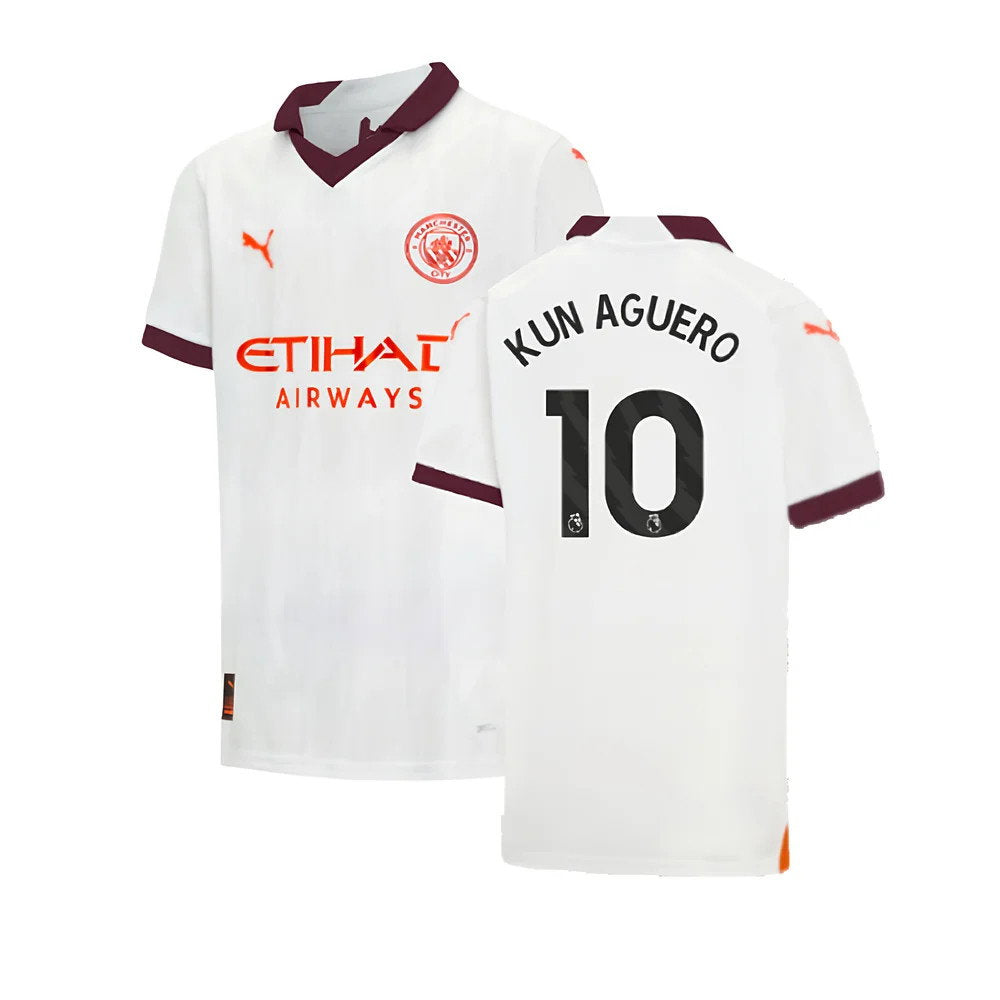2023-2024 Man City Away Shirt (Kids) (KUN AGUERO 10)_0