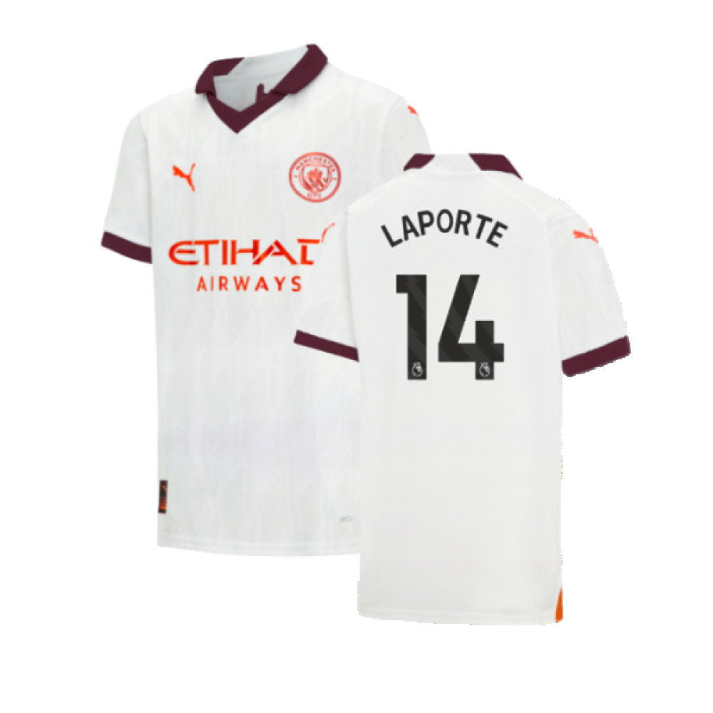 2023-2024 Man City Away Shirt (Kids) (LAPORTE 14)_0