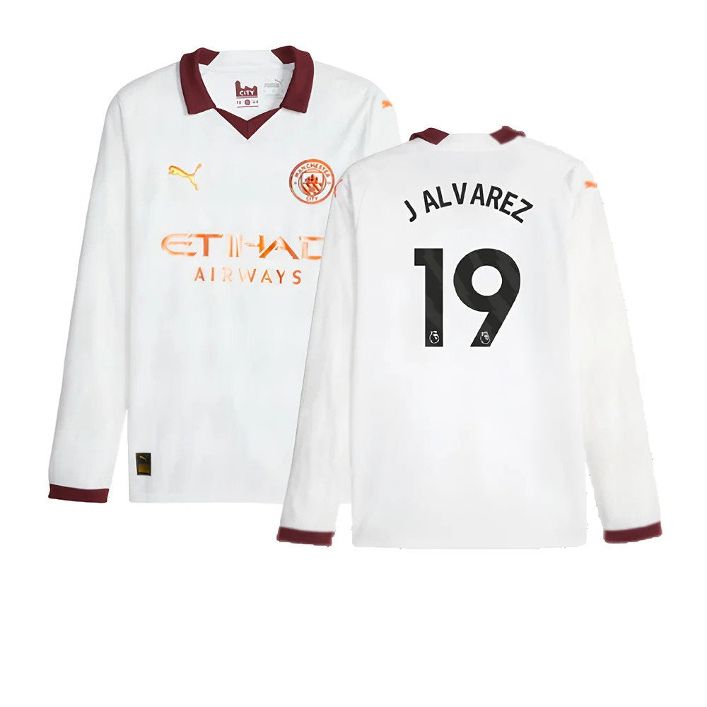 2023-2024 Man City Long Sleeve Away Shirt (J ALVAREZ 19)_0