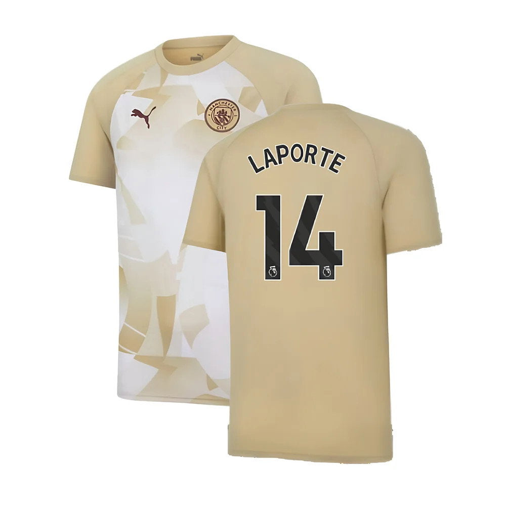 2023-2024 Man City Prematch SS Jersey (Granola) (LAPORTE 14)_0