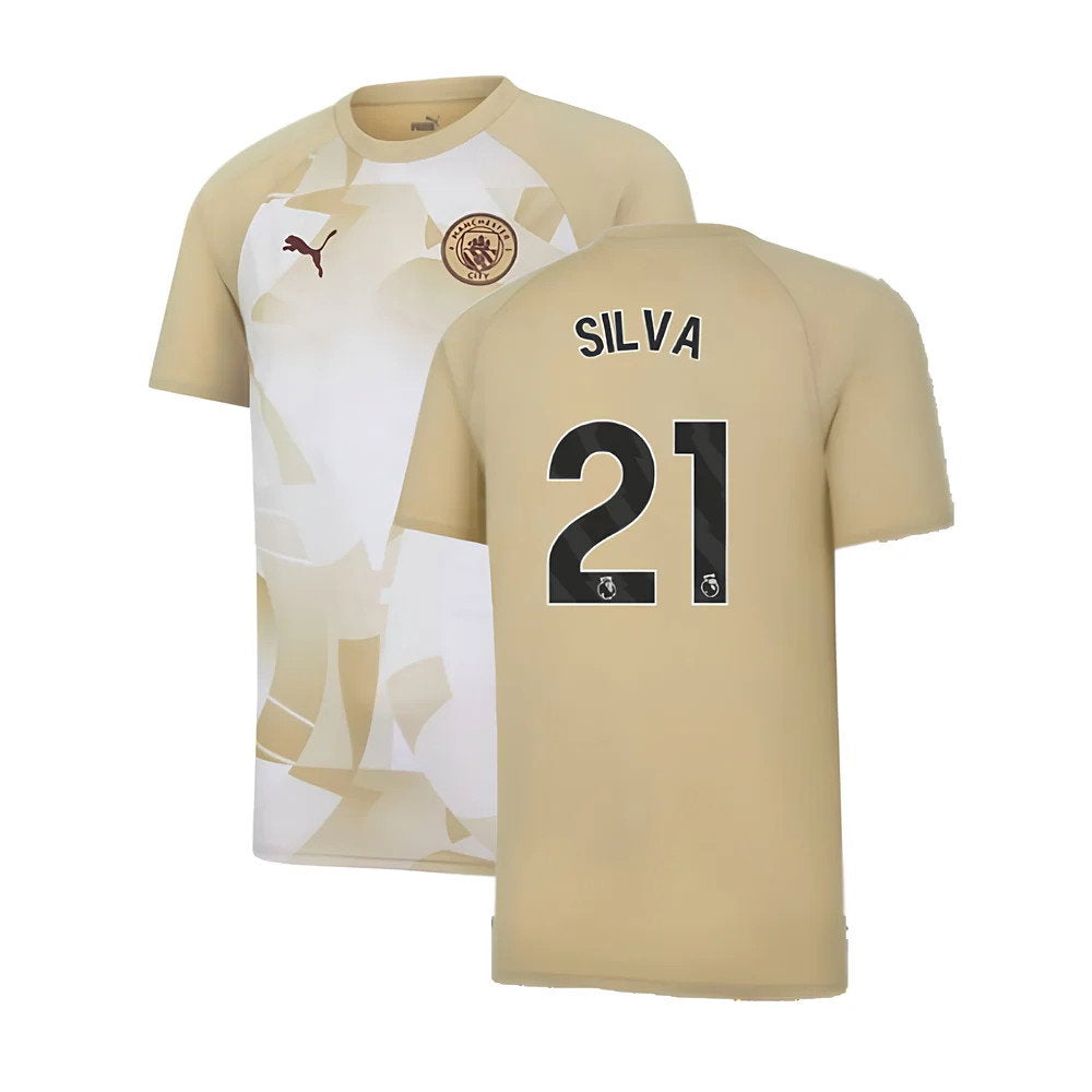 2023-2024 Man City Prematch SS Jersey (Granola) (SILVA 21)_0