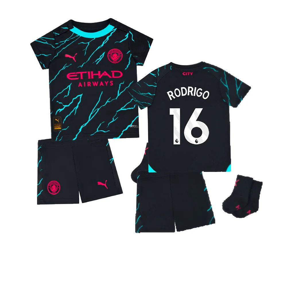 2023-2024 Man City Third Baby Kit (RODRIGO 16)_0