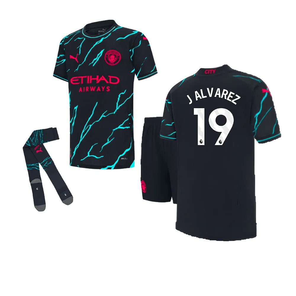 2023-2024 Man City Third Mini Kit (J ALVAREZ 19)_0