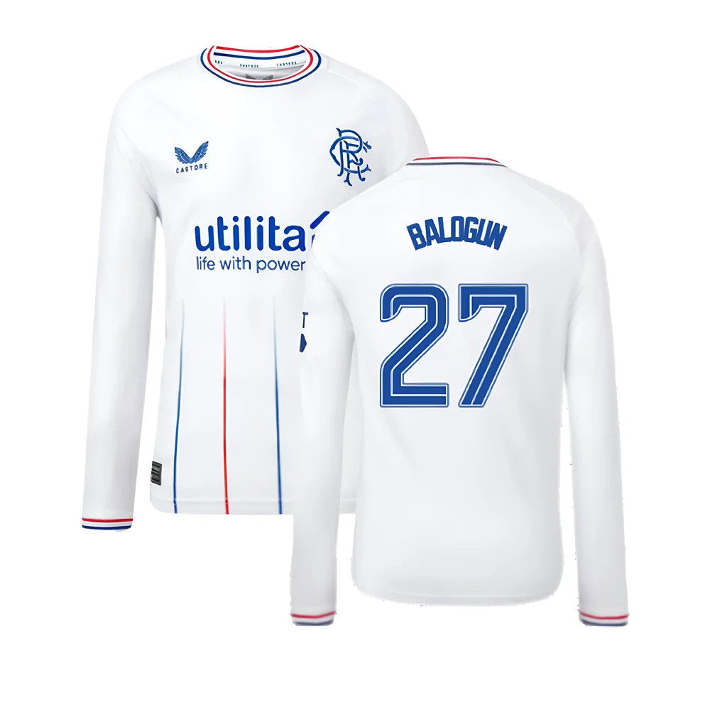 2023-2024 Rangers Away Long Sleeve Shirt (Kids) (Balogun 27)_0