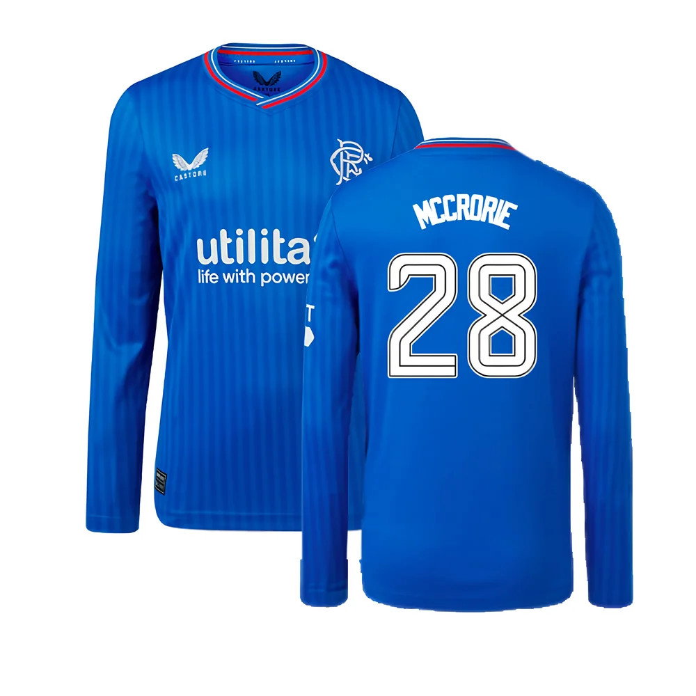 2023-2024 Rangers Long Sleeve Home Shirt (Kids) (McCrorie 28)_0