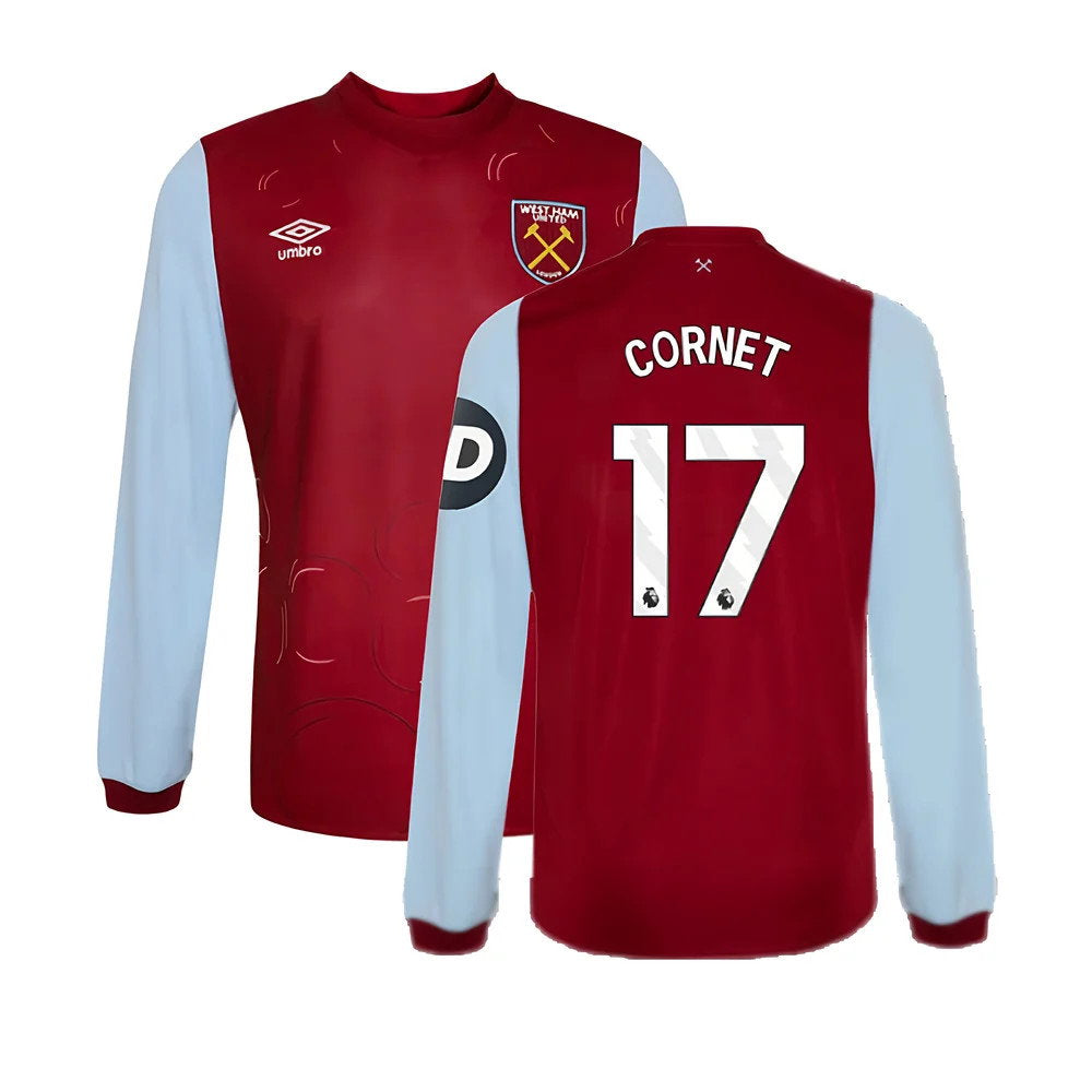 2023-2024 West Ham Long Sleeve Home Shirt (Kids) (CORNET 17)_0