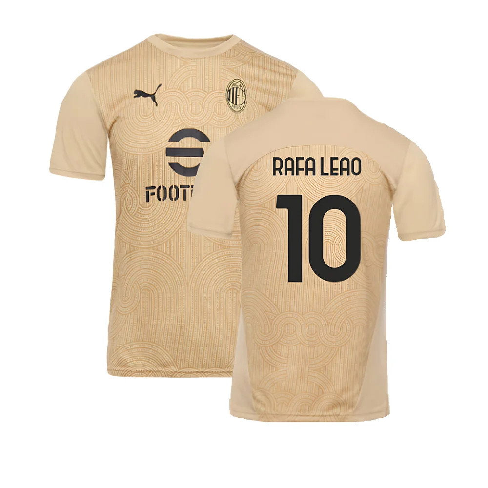 2024-2025 AC Milan Pre-Match Shirt (Putty) (Rafa Leao 10)_0