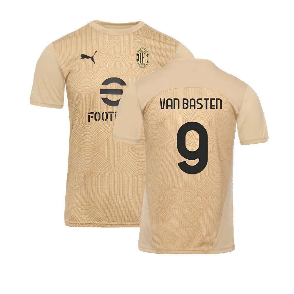 2024-2025 AC Milan Pre-Match Shirt (Putty) (Van Basten 9)_0