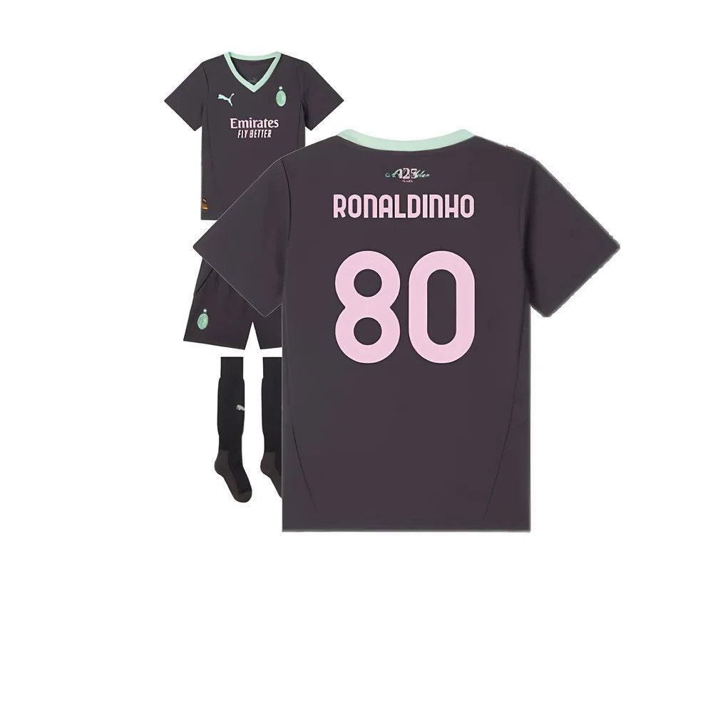 2024-2025 AC Milan Third Mini Kit (Ronaldinho 80)_0