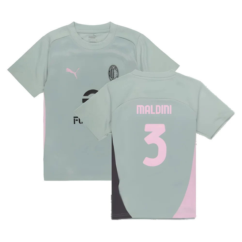 2024-2025 AC Milan Training Shirt (Green Fog) - Kids (Maldini 3)_0