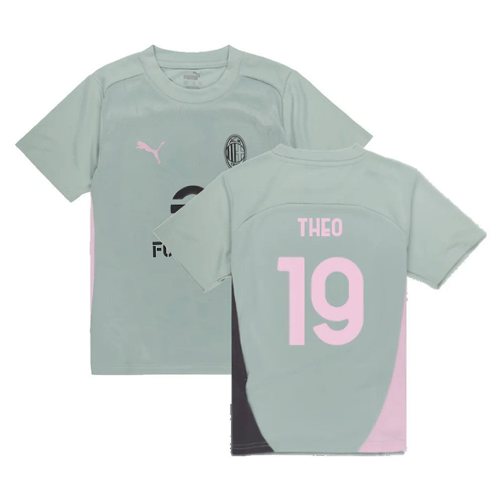 2024-2025 AC Milan Training Shirt (Green Fog) - Kids (Theo 19)_0
