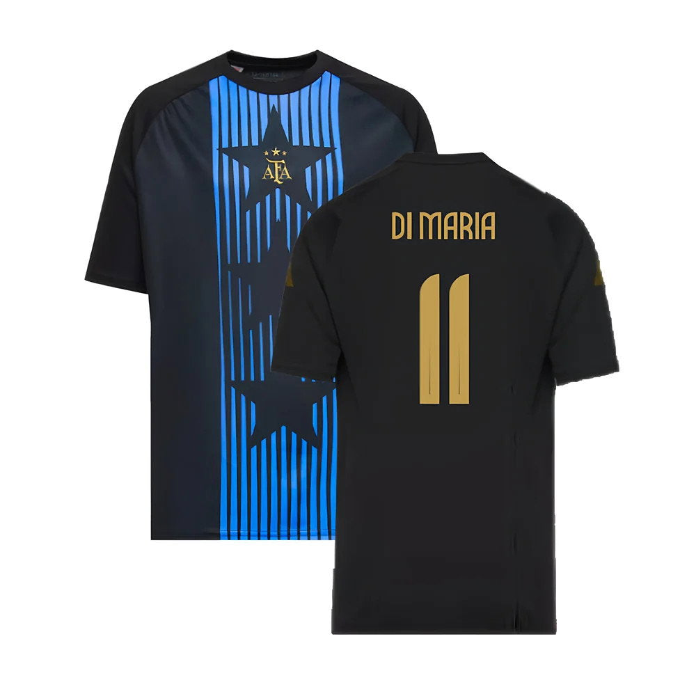2024-2025 Argentina Pre-Match Shirt (Black) - Kids (DI MARIA 11)_0