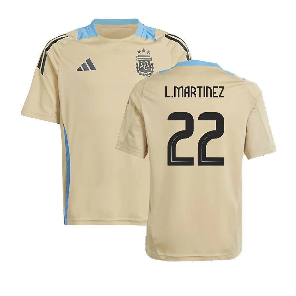 2024-2025 Argentina Training Jersey (Hazy Beige) - Kids (L.MARTINEZ 22)_0
