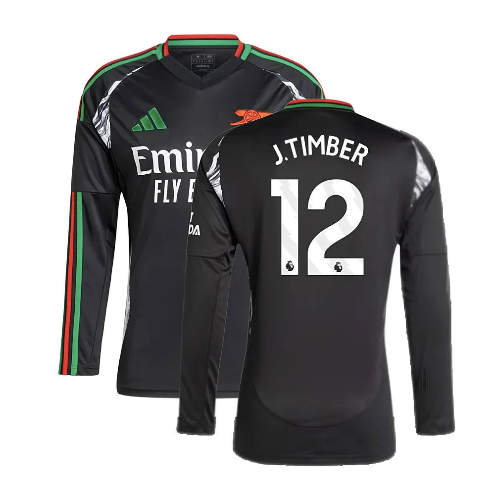 2024-2025 Arsenal Away Long Sleeve Shirt (J.Timber 12)_0