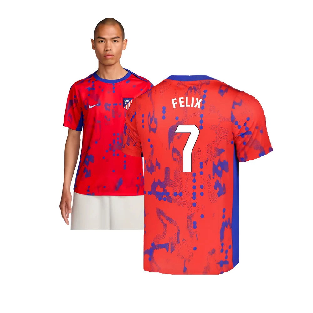 2024-2025 Atletico Madrid Dri-FIT Pre-Match Shirt (Red) (Felix 7)_0