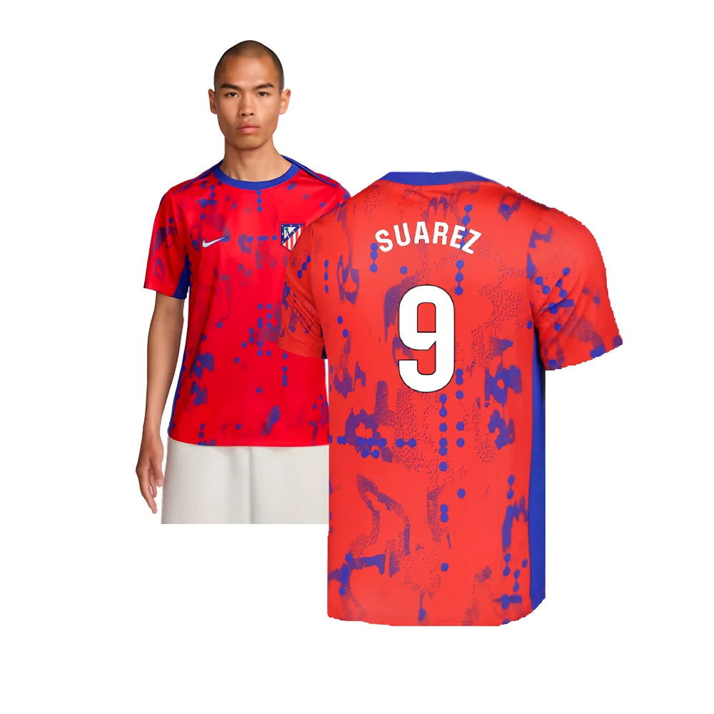 2024-2025 Atletico Madrid Dri-FIT Pre-Match Shirt (Red) (Suarez 9)_0