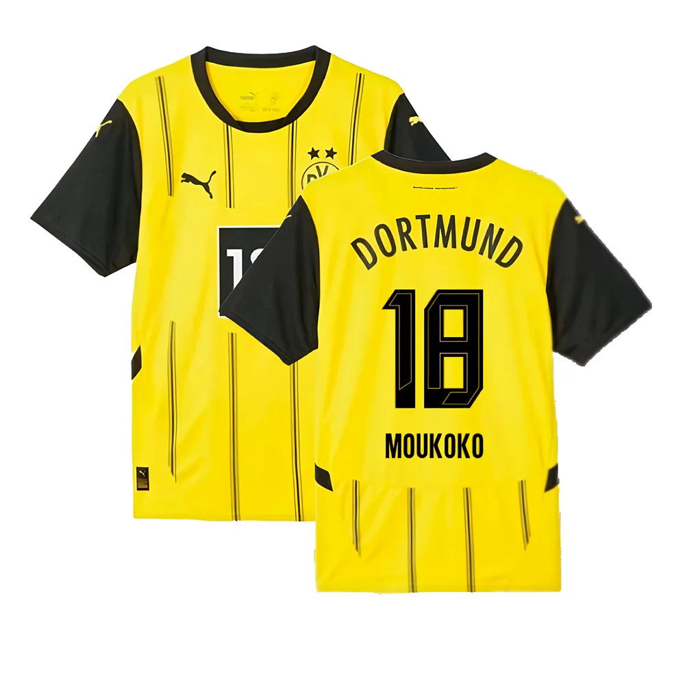 2024-2025 Borussia Dortmund Home Shirt (Moukoko 18)_0