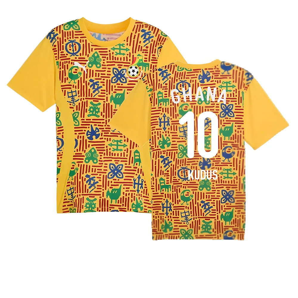 2024-2025 Ghana Pre-Match SS Jersey (Yellow) (Kudus 10)_0