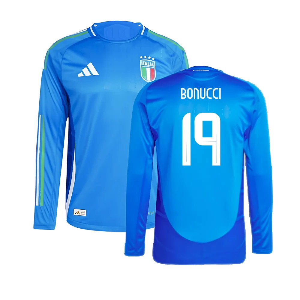 2024-2025 Italy Authentic Long Sleeve Home Shirt (BONUCCI 19)_0