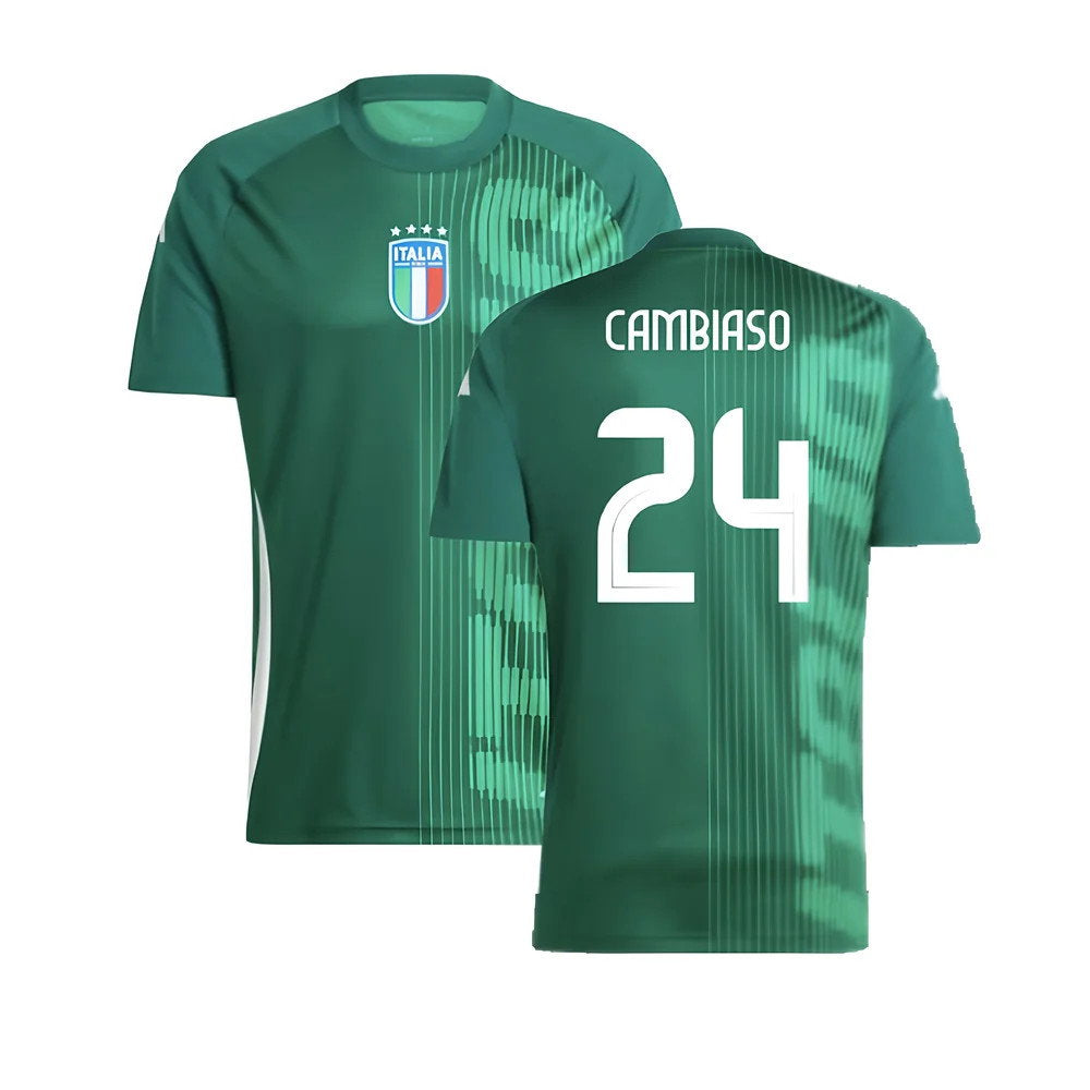 2024-2025 Italy Pre-Match Shirt (Green) (CAMBIASO 24)_0