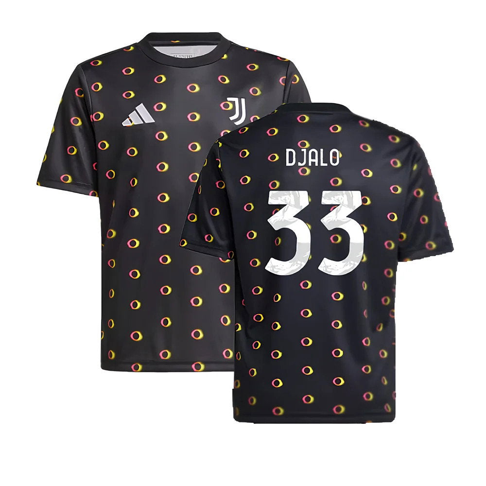 2024-2025 Juventus Pre-Match Shirt (Black) - Kids (Djalo 33)_0
