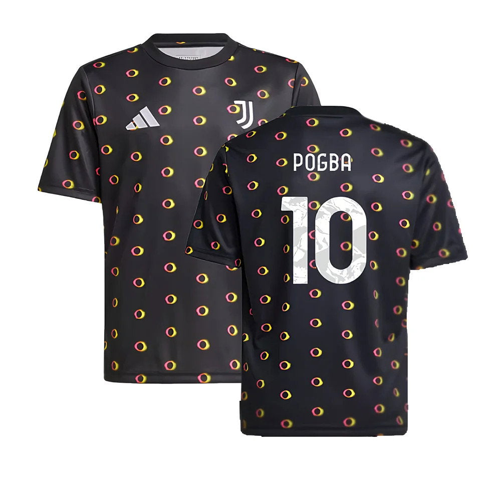 2024-2025 Juventus Pre-Match Shirt (Black) - Kids (Pogba 10)_0