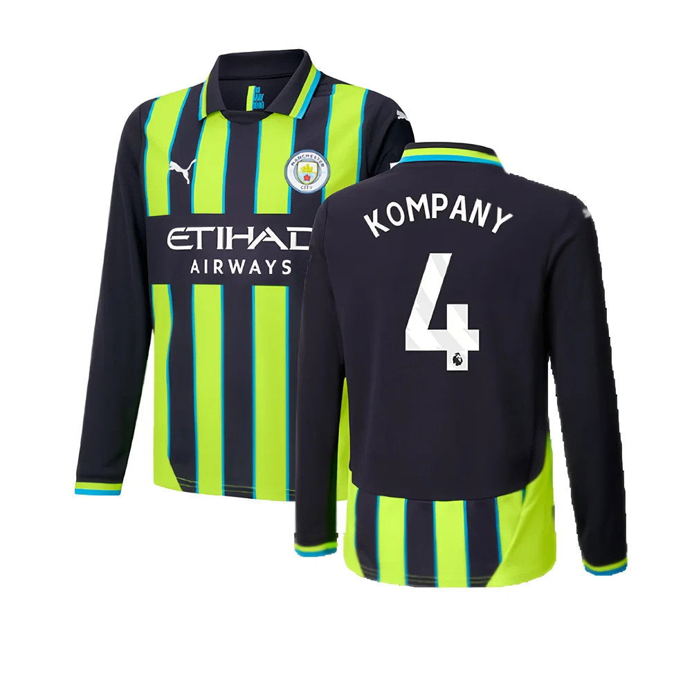 2024-2025 Man City Away Long Sleeve Shirt (Kids) (Kompany 4)_0