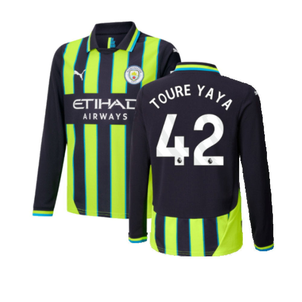 2024-2025 Man City Away Long Sleeve Shirt (Kids) (Toure Yaya 42)_0