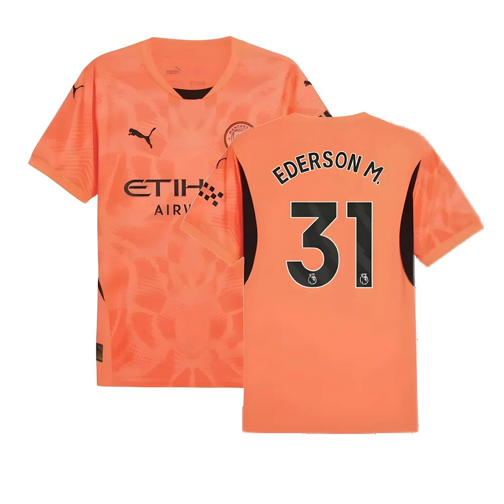 2024-2025 Man City Home Goalkeeper Shirt (Neon Sun) (Ederson M. 31)_0