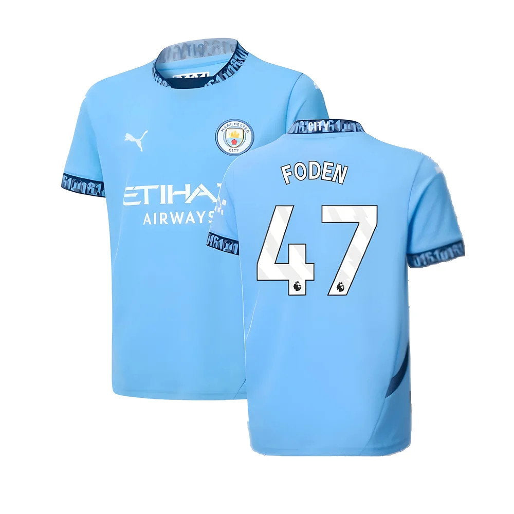 2024-2025 Man City Home Shirt (Kids) (Foden 47)_0