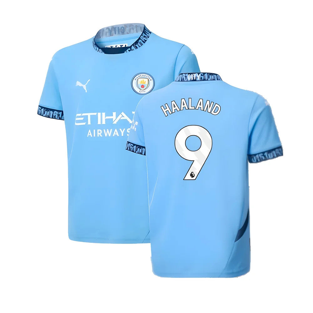 2024-2025 Man City Home Shirt (Kids) (Haaland 9)_0