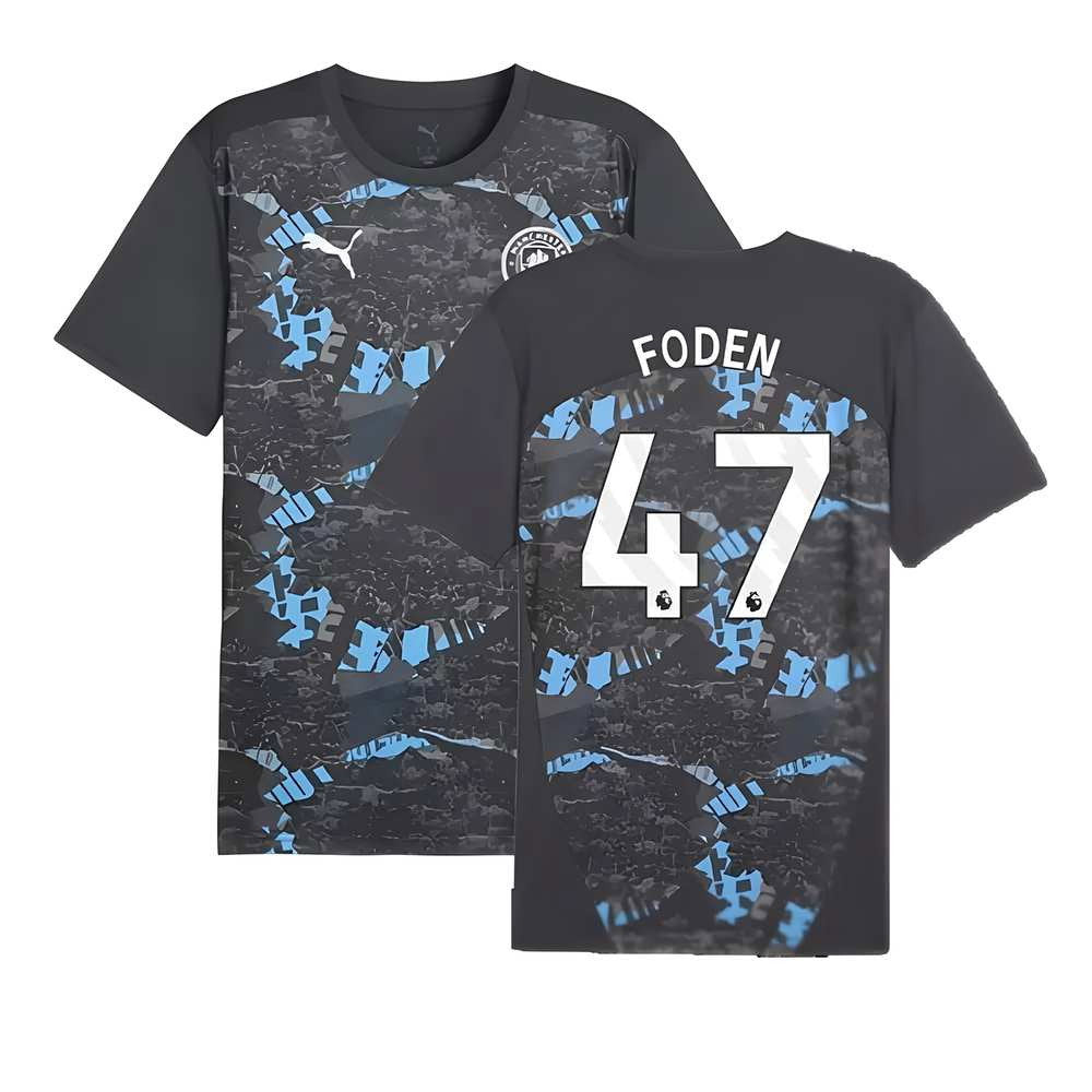 2024-2025 Man City Prematch SS Jersey (Strong Gray) (Foden 47)_0