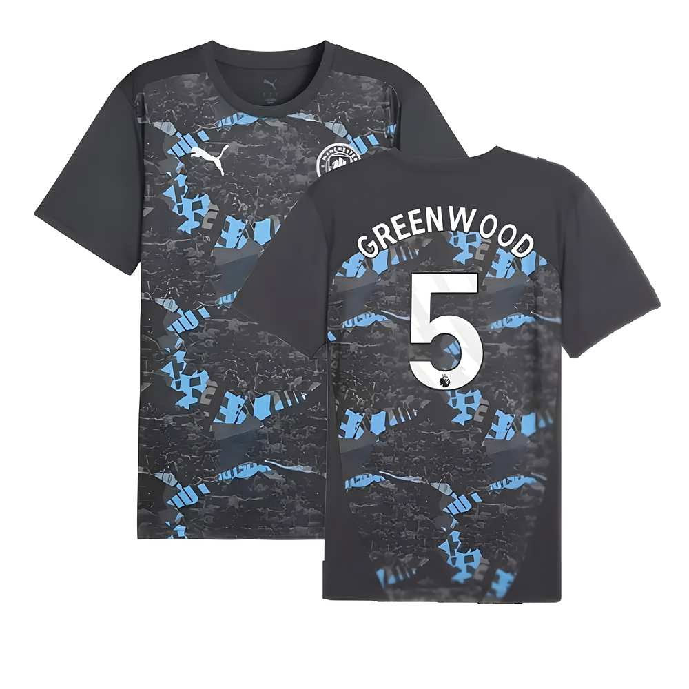 2024-2025 Man City Prematch SS Jersey (Strong Gray) (Greenwood 5)_0