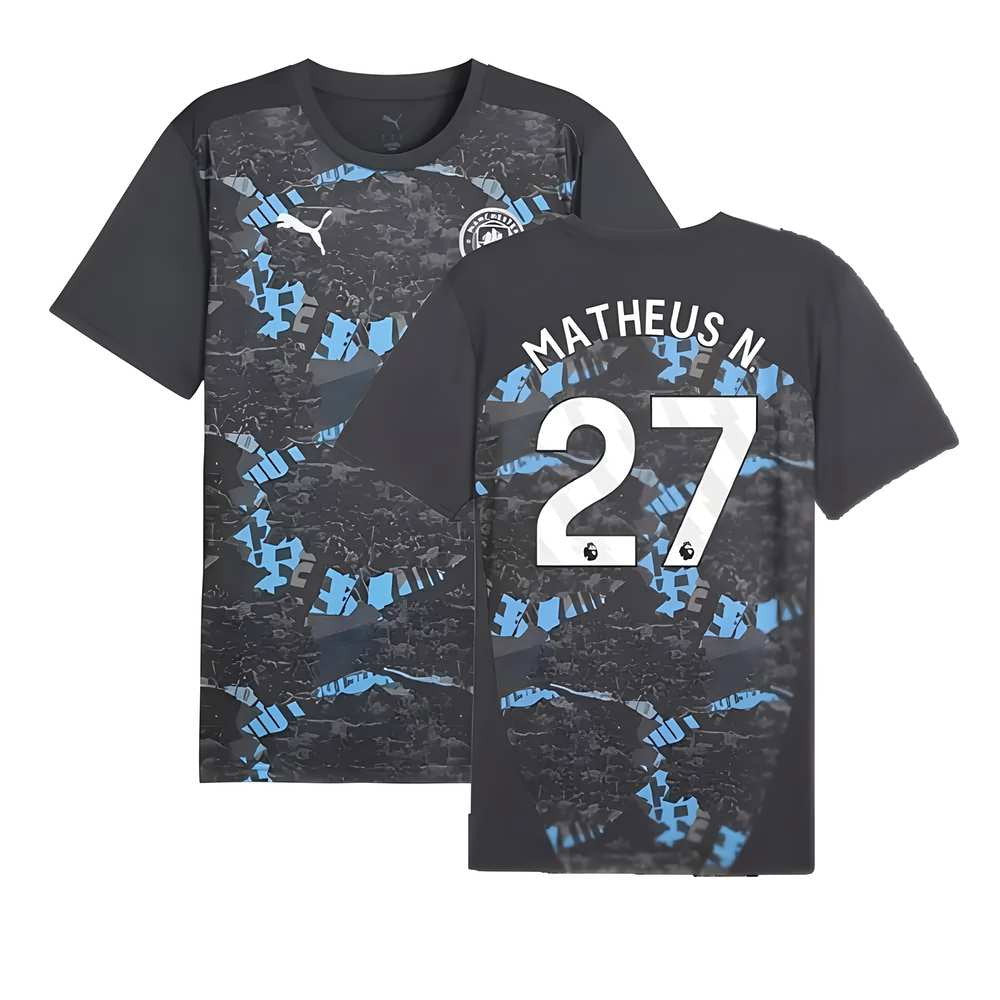 2024-2025 Man City Prematch SS Jersey (Strong Gray) (Matheus N. 27)_0