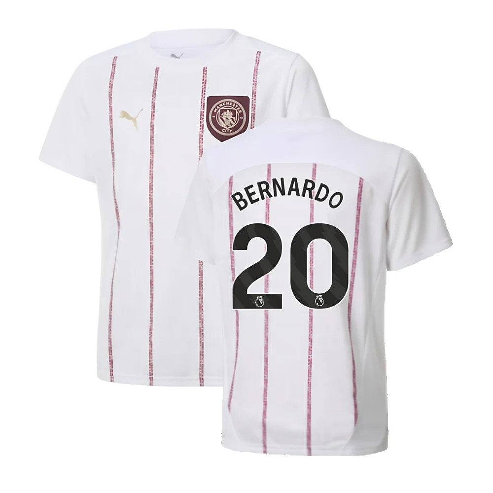 2024-2025 Man City Prematch SS Jersey (White) - Kids (Bernardo 20)_0