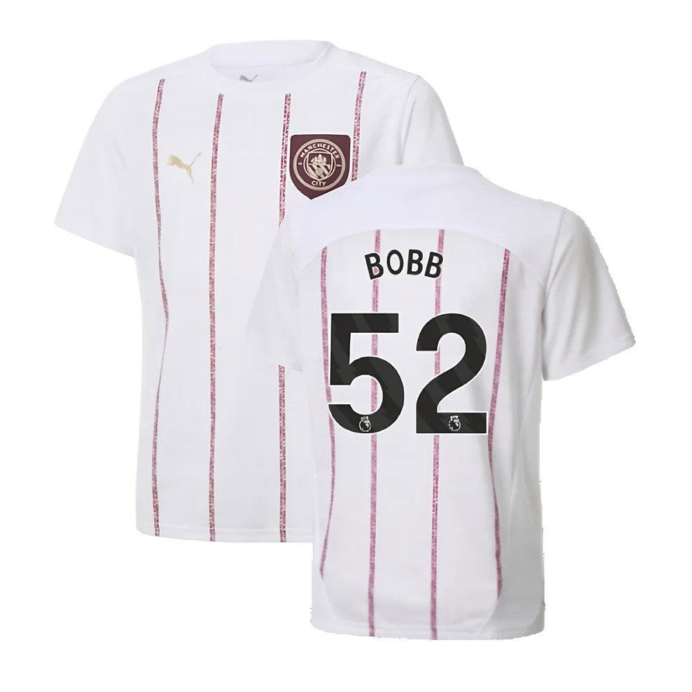 2024-2025 Man City Prematch SS Jersey (White) - Kids (Bobb 52)_0