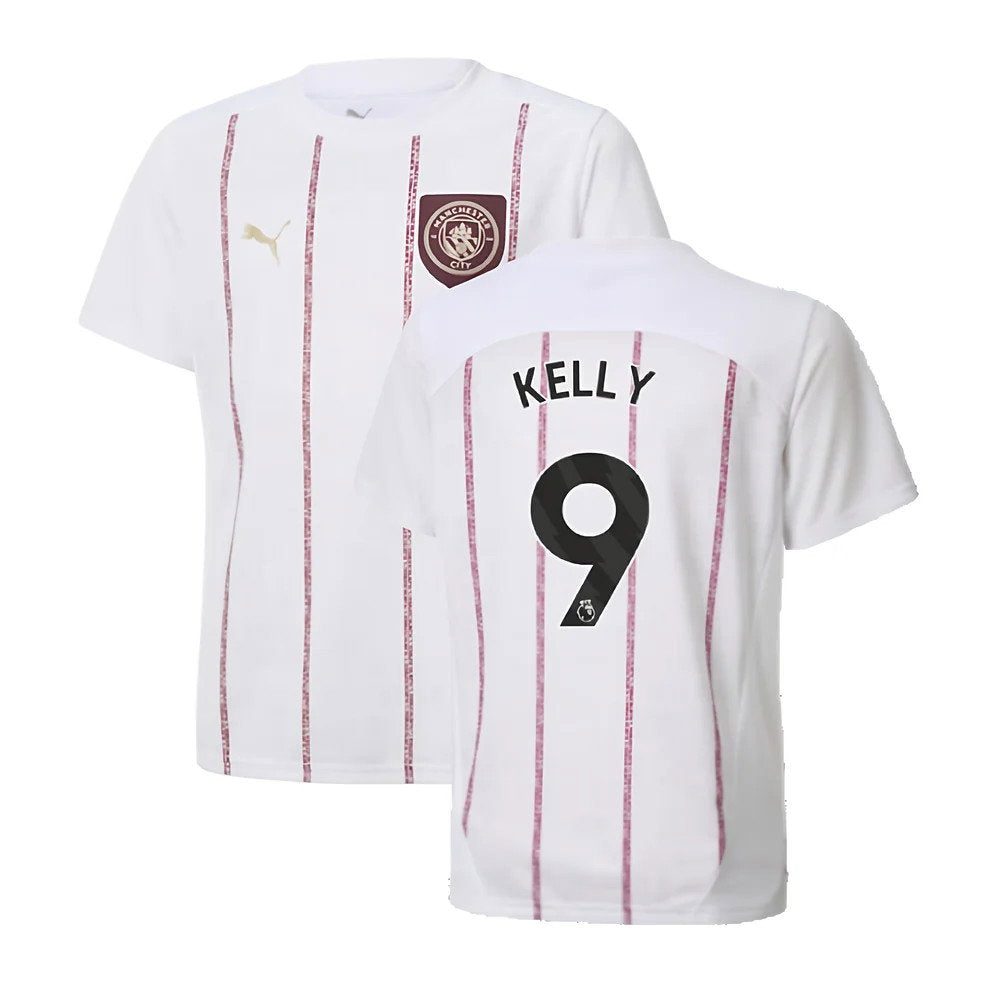 2024-2025 Man City Prematch SS Jersey (White) - Kids (Kelly 9)_0