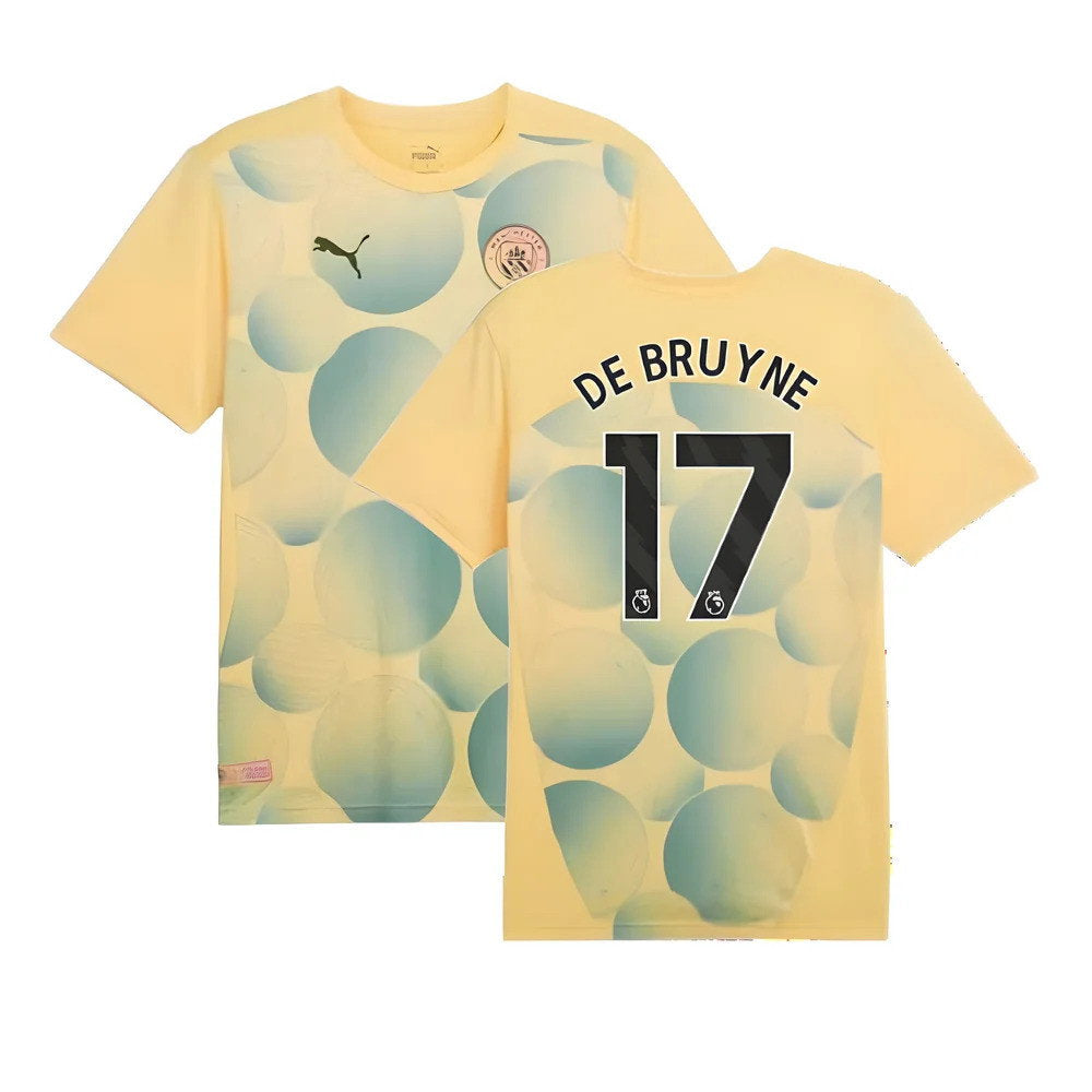 2024-2025 Man City Prematch SS Shirt (Flaxen) (De Bruyne 17)_0