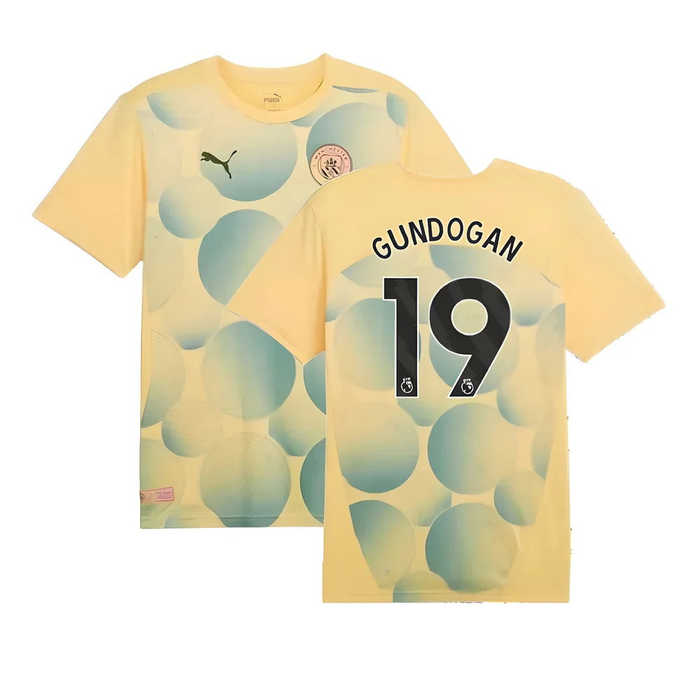 2024-2025 Man City Prematch SS Shirt (Flaxen) (Gundogan 19)_0