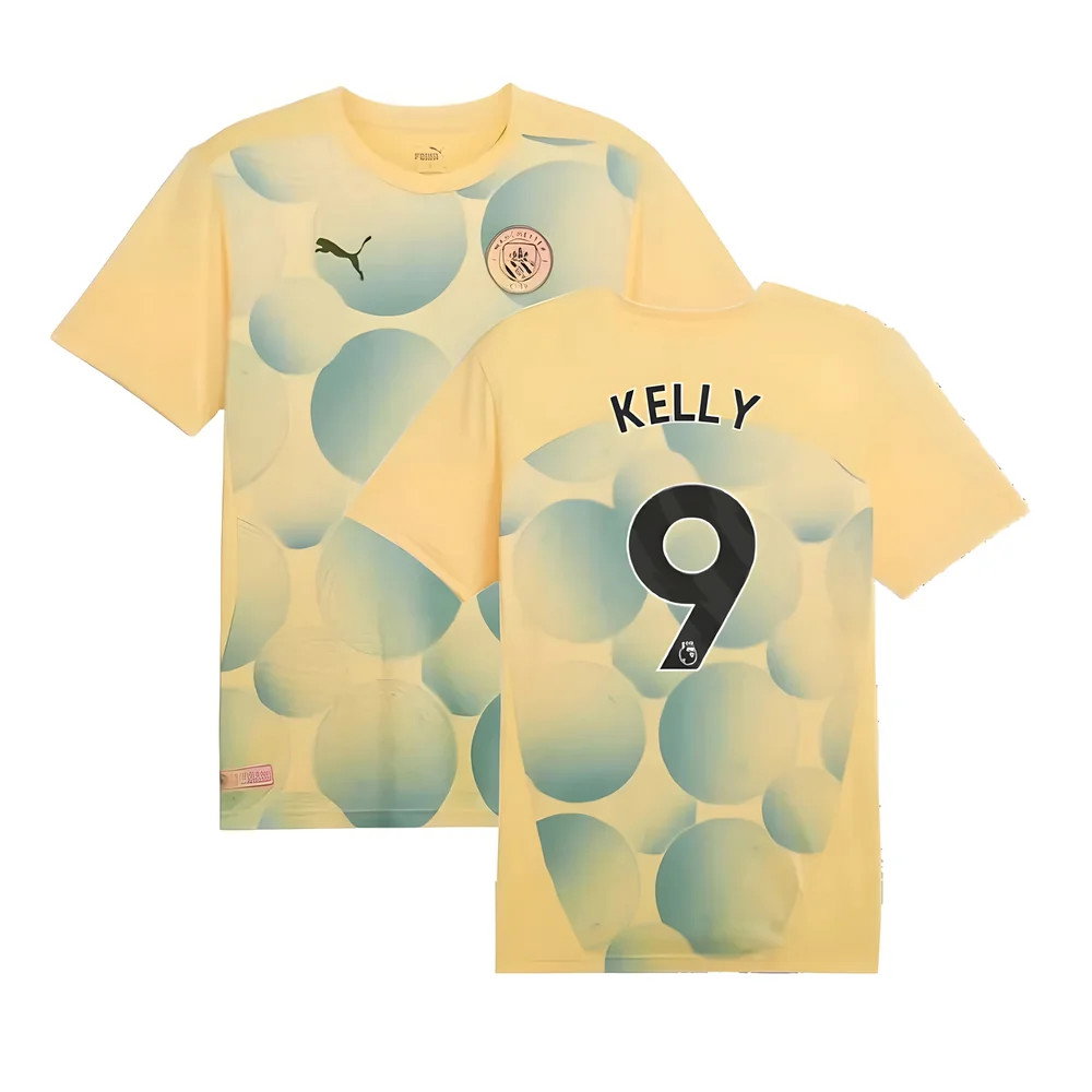 2024-2025 Man City Prematch SS Shirt (Flaxen) - Kids (Kelly 9)_0