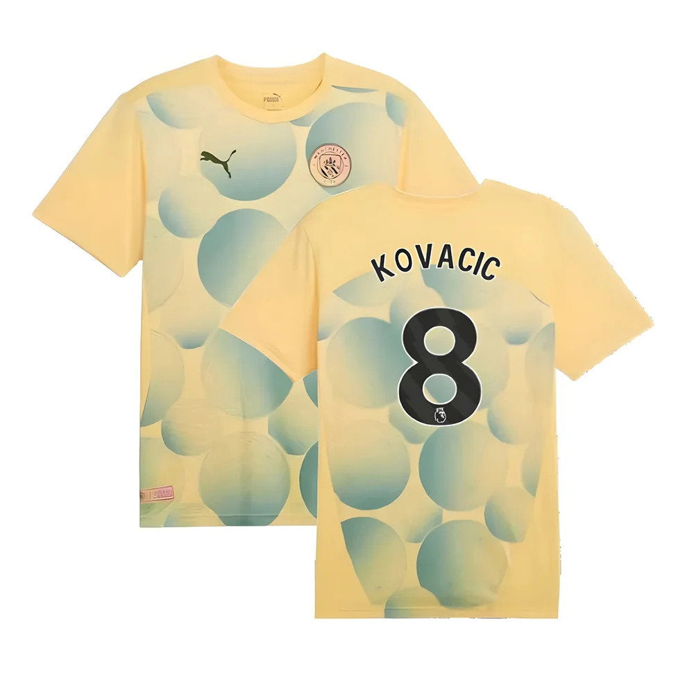 2024-2025 Man City Prematch SS Shirt (Flaxen) - Kids (Kovacic 8)_0