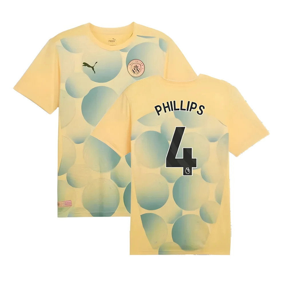 2024-2025 Man City Prematch SS Shirt (Flaxen) - Kids (Phillips 4)_0
